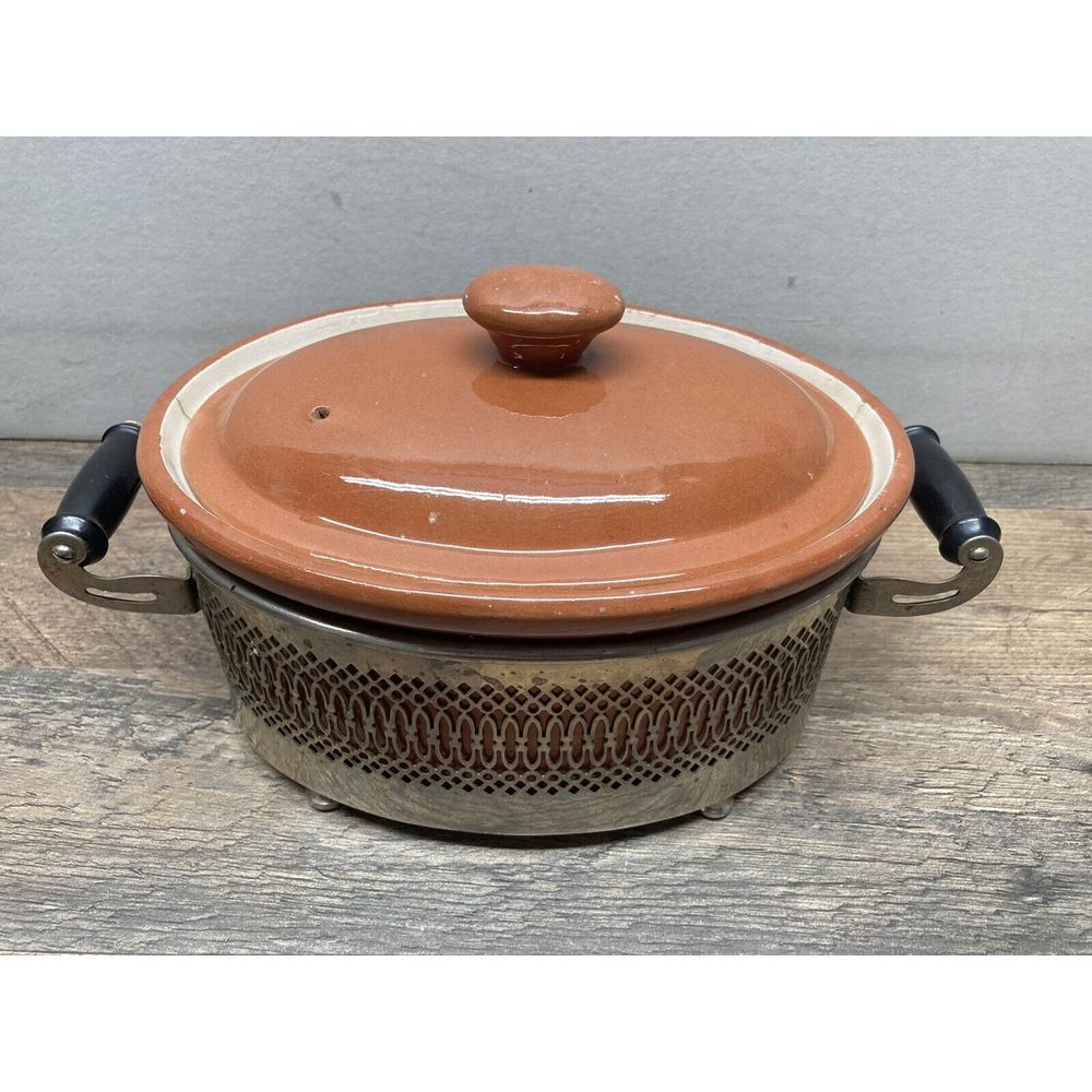 Guernsey Cook Ware Vintage Casserole with Filigree Holder